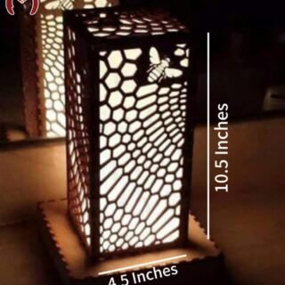 Honeycomb Bee Table Lamp dark brown MDF design