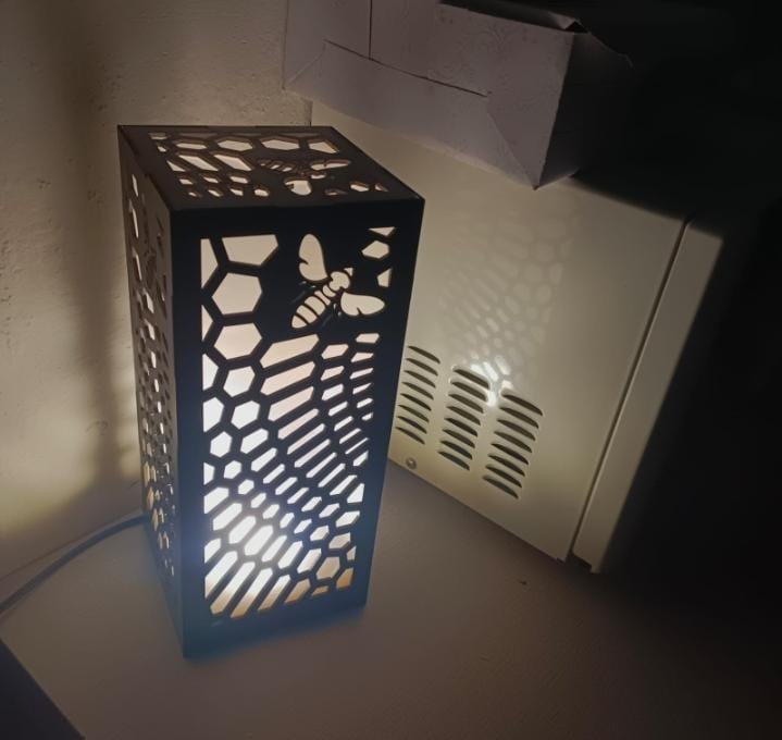 Honeycomb Bee Table Lamp, Dark Brown | Home Decor 4 Honeycomb Bee Table Lamp dark brown MDF design