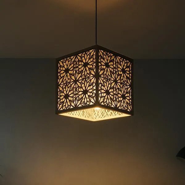 Modern Wall Lamp With Golden Light, Dark Brown MDF | Home Decor 1 Modern Wall Lamp With Golden Light in dark brown MDF