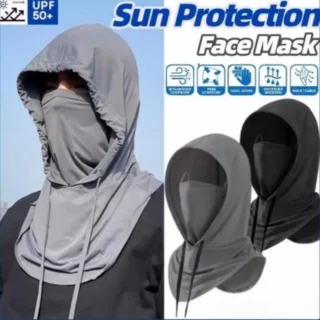 Sun Protection Face Mask black cloth and nylon
