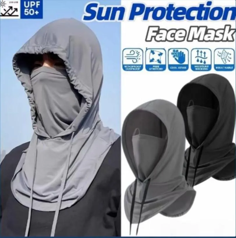 Sun Protection Face Mask, Cloth & Nylon Outdoor Cover 1 Sun Protection Face Mask black cloth and nylon