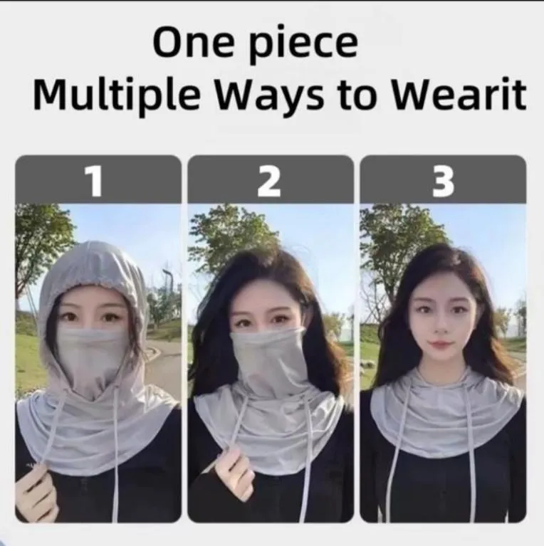 Sun Protection Face Mask, Cloth & Nylon Outdoor Cover 5 Sun Protection Face Mask black cloth and nylon