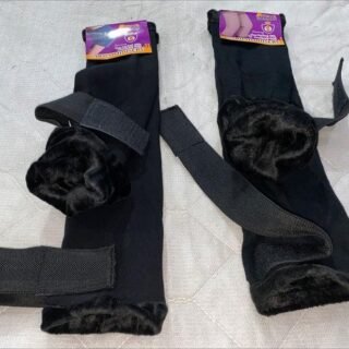 Premium Wool Knee Warmer, Black with Fleece