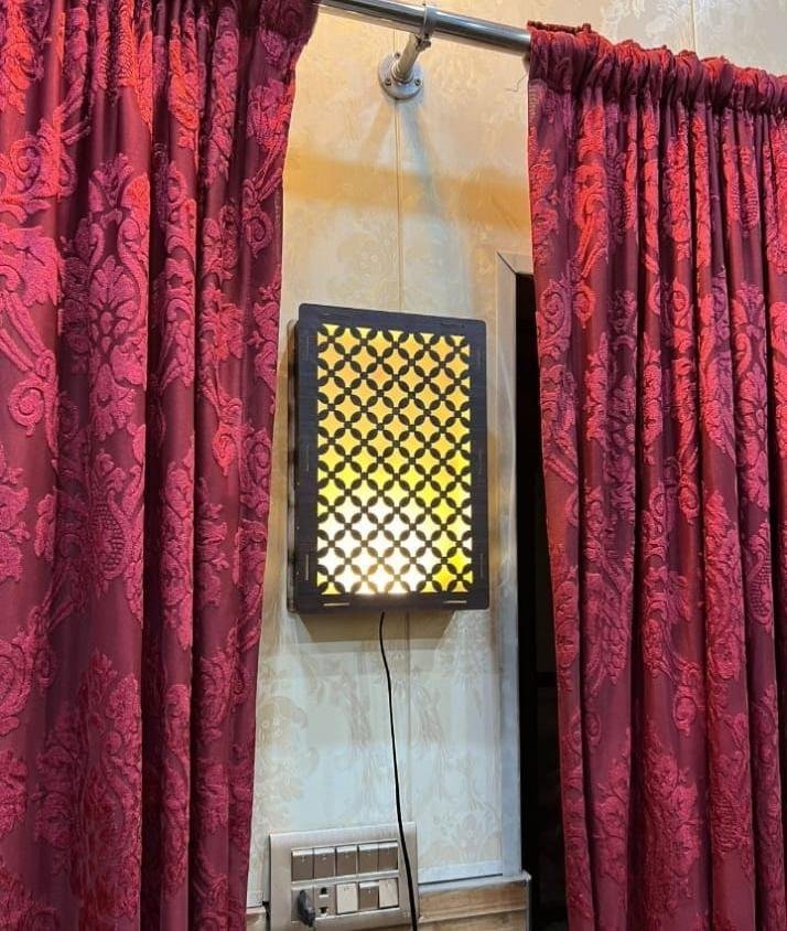 Rechargeable Wall Lamp Golden Brown MDF Light | Home Decor 3 Rechargeable Wall Lamp Golden Brown MDF Light | Home Decor - Image 3
