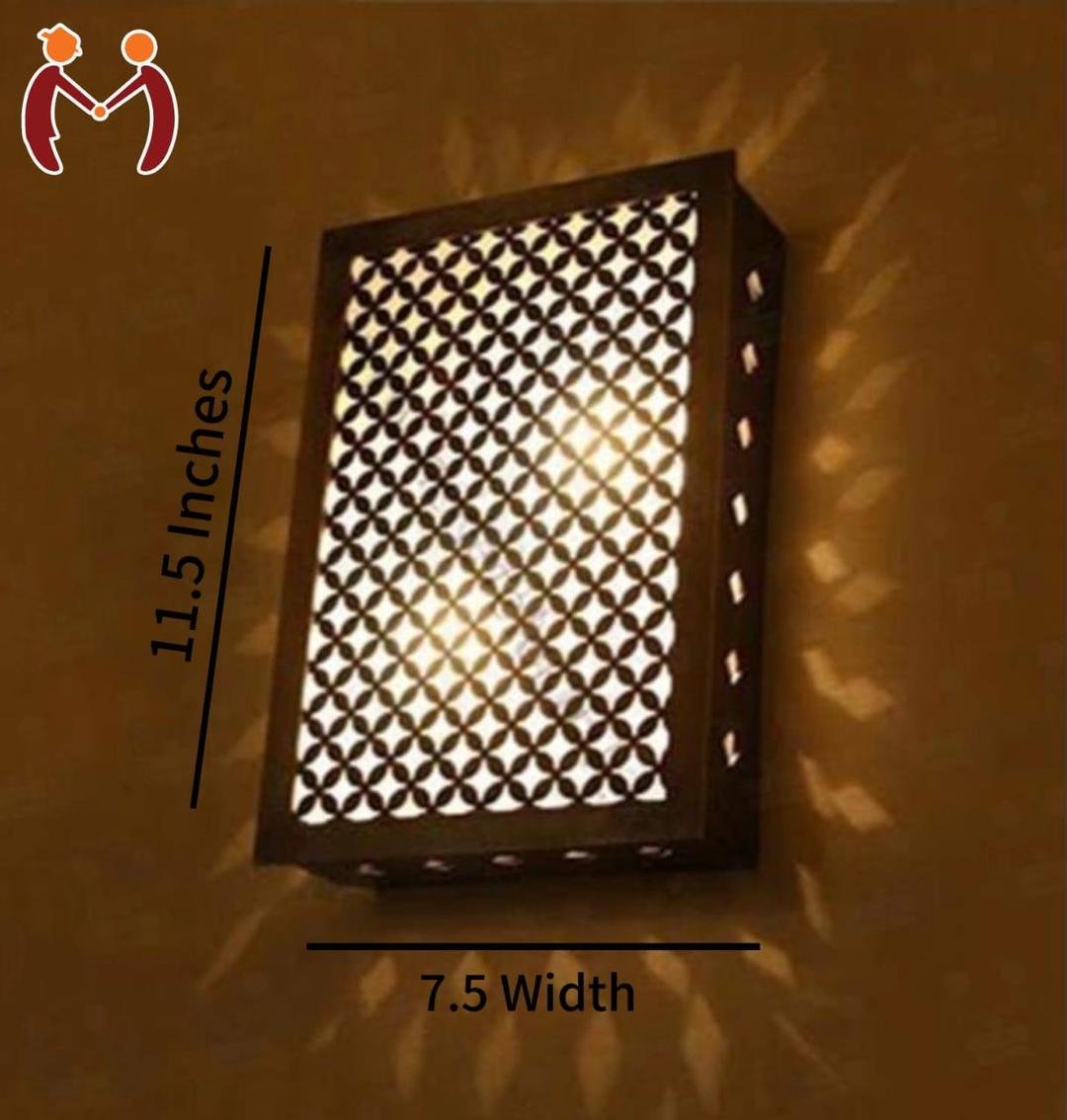 Rechargeable Wall Lamp Golden Brown MDF Light | Home Decor 1 Rechargeable Wall Lamp dark brown MDF design