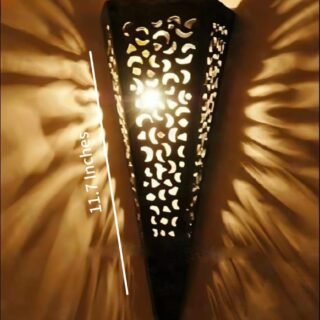 Rechargeable Wooden Wall Lamp dark brown MDF