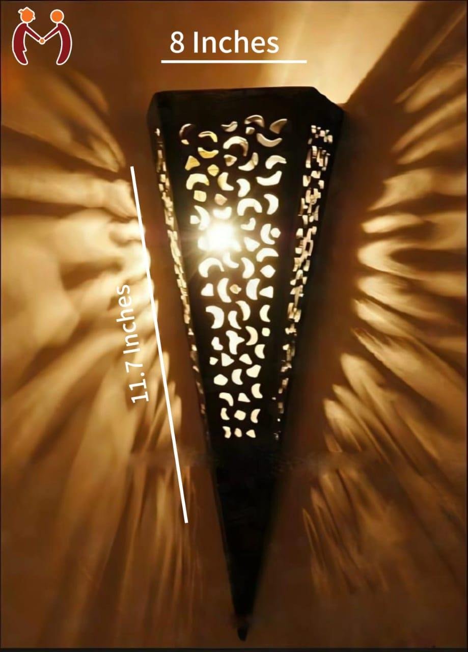 Rechargeable Wooden Wall Lamp Dark Brown Golden Light | Home Decor 1 Rechargeable Wooden Wall Lamp dark brown MDF