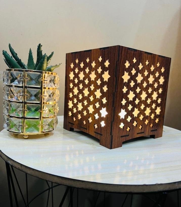 Star Design Wooden Table Lamp, Golden Warm Glow | Home Decor | Decoration Lamps 5 Star Design Wooden Table Lamp, Golden Warm Glow | Home Decor | Decoration Lamps - Image 5