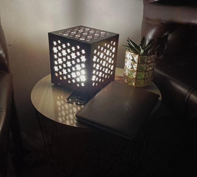 Star Design Wooden Table Lamp, Golden Warm Glow | Home Decor | Decoration Lamps 6 Star Design Wooden Table Lamp, Golden Warm Glow | Home Decor | Decoration Lamps - Image 6