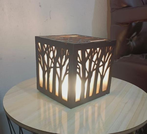 Tree Design Wooden Table Lamp, Dark Brown | Home Decor | Decoraton Light 1 Tree Design Wooden Table Lamp dark brown MDF