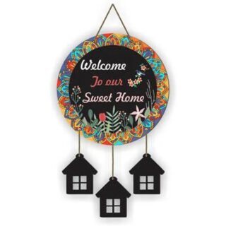 Welcome Home Wall Hanging, 3D House Charms MDF