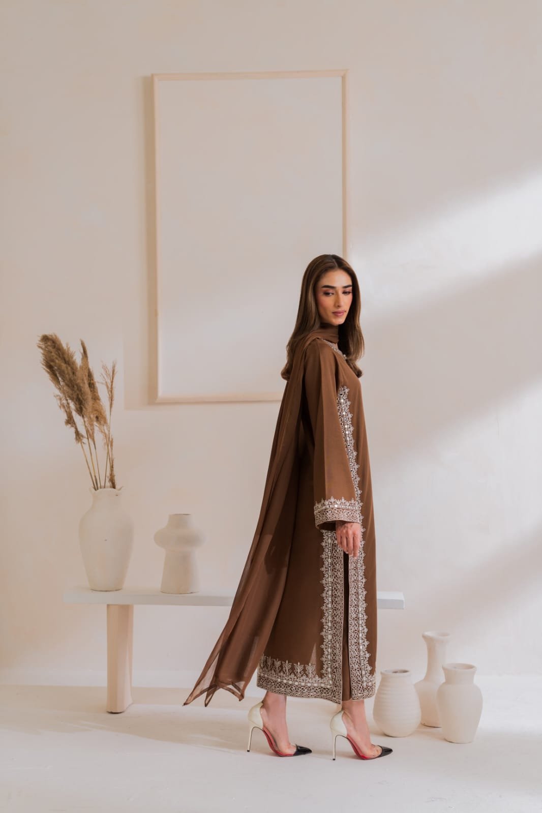 Nafeesa Emb 3PC Cotton Suit | Stitched Collection | Sale 4 Nafeesa Emb 3PC Cotton Suit | Stitched Collection | Sale - Image 4