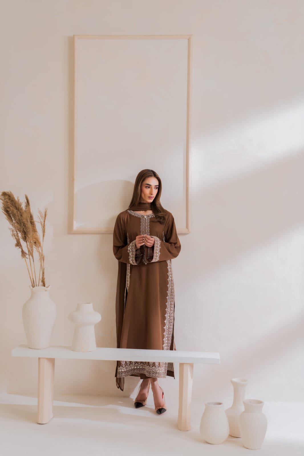 Nafeesa Emb 3PC Cotton Suit | Stitched Collection | Sale 5 Nafeesa Emb 3PC Cotton Suit | Stitched Collection | Sale - Image 5