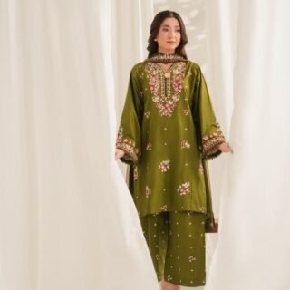 Anarkali Embroidered 3PC Premium Lawn Suit with dupatta