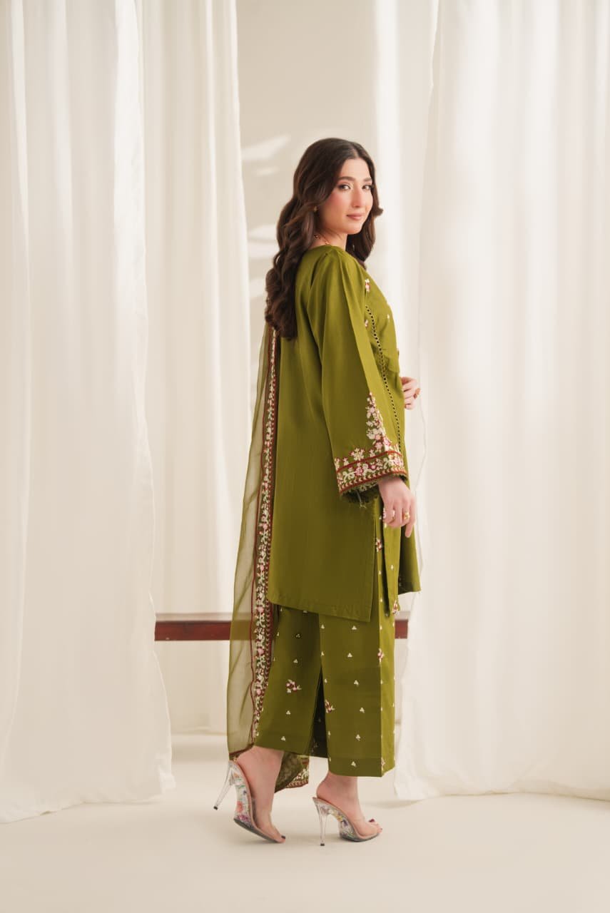 Anarkali Embroidered 3PC Premium Lawn Suit | Stitched Collection 7 Anarkali Embroidered 3PC Premium Lawn Suit | Stitched Collection - Image 7