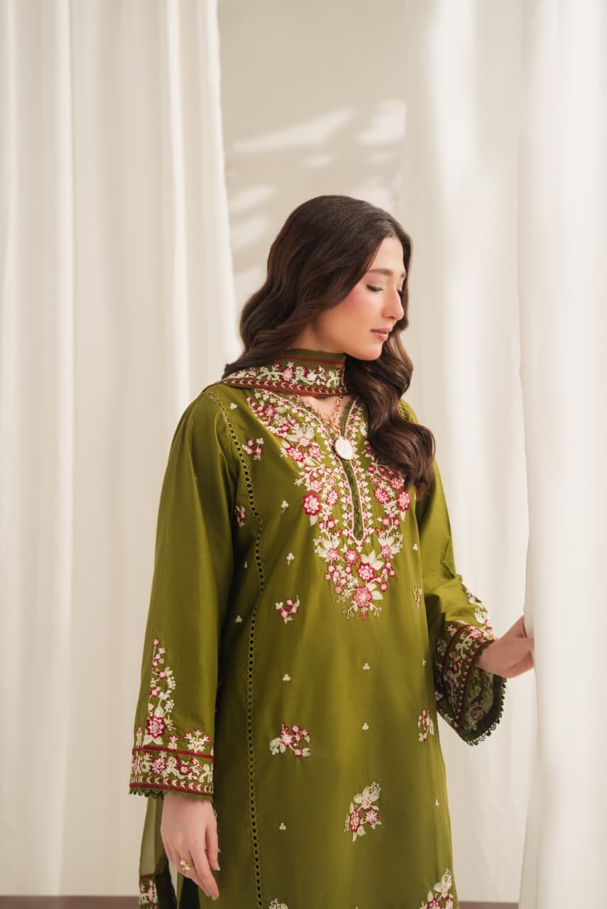 Anarkali Embroidered 3PC Premium Lawn Suit | Stitched Collection 5 Anarkali Embroidered 3PC Premium Lawn Suit | Stitched Collection - Image 5