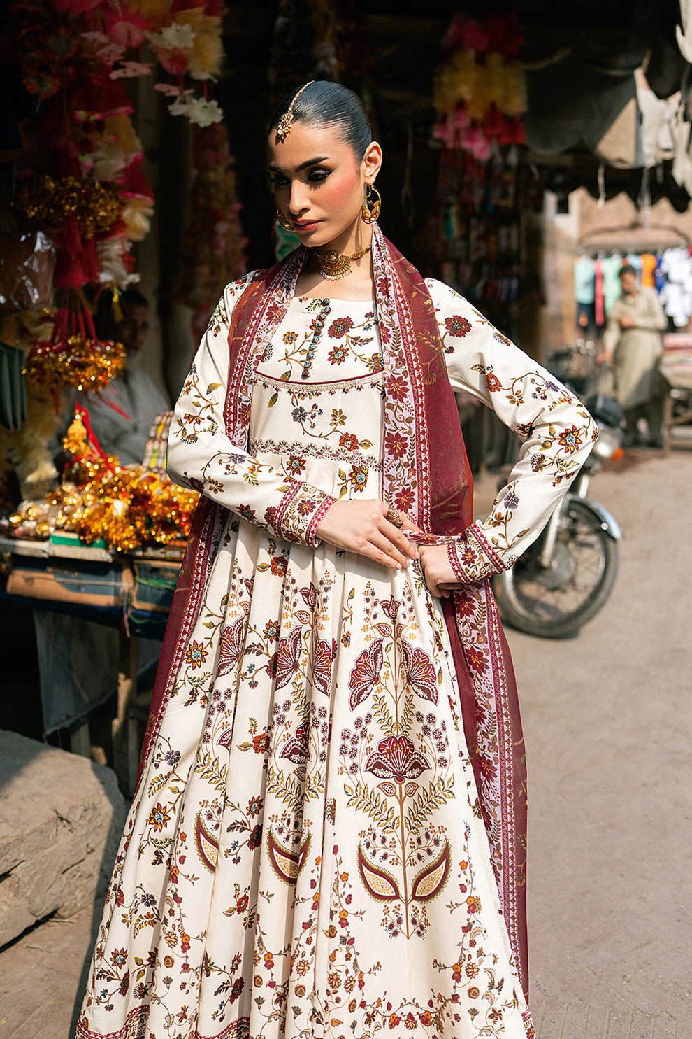 Anarkali Printed 3PC Maxi, Premium Silky Lawn | Stitched Collection 2 Anarkali Printed 3PC Maxi, Premium Silky Lawn | Stitched Collection - Image 2