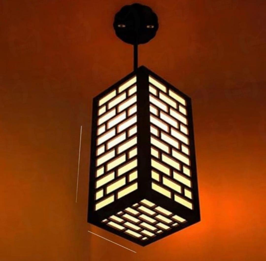 Wooden Hexagonal Ceiling Lamp, LED Low Power 1 Wooden Hexagonal Ceiling Lamp, LED Low Power