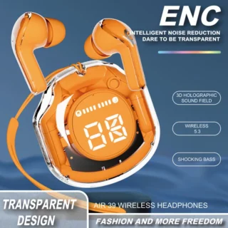 Air 39 TWS Earbuds Transparent Crystal Design