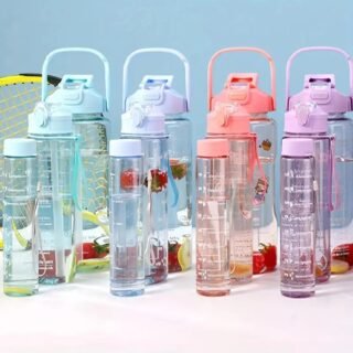 2 Litre Motivational Water Bottle with straw