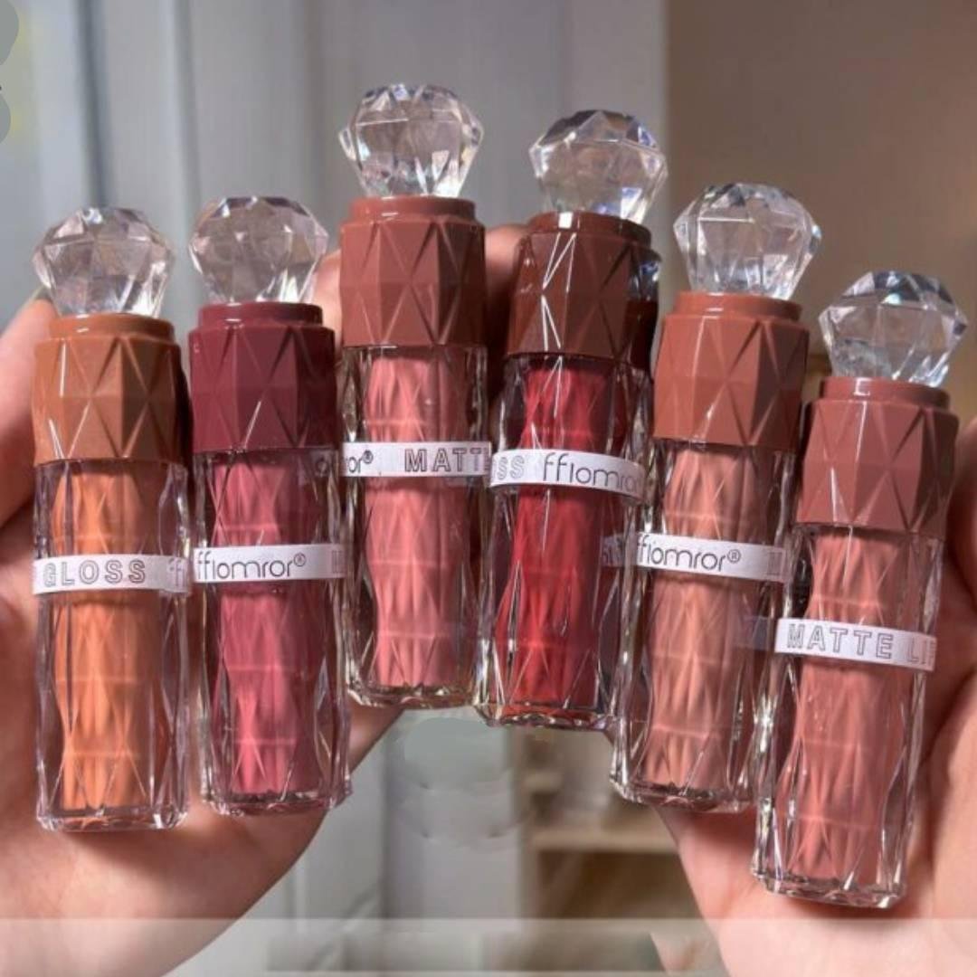 Diamond Velvet Glossy Lip Gloss 6 Pcs Set | Makeup | Lips 1 6 Pcs Lip Gloss Set Diamond Velvet Glossy Shades