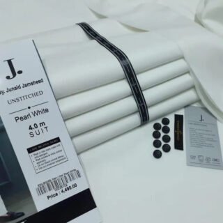 Pearl White Unstitched Suit for men 4 meter