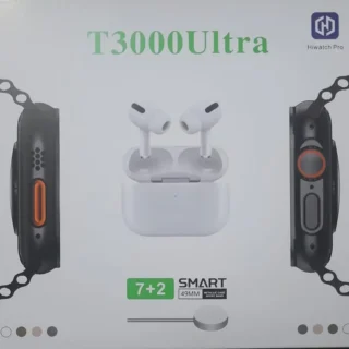 T 3000 Ultra Smart Watch 7+2 in 1 with Earbuds