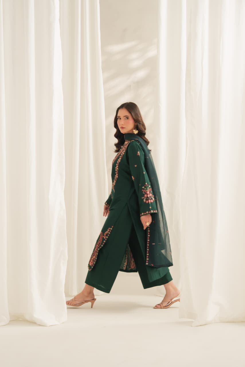 Soha Embroidered 3PC Lawn Suit with Plazo | Stitched Collection 11 Soha Embroidered 3PC Lawn Suit with Plazo | Stitched Collection - Image 11