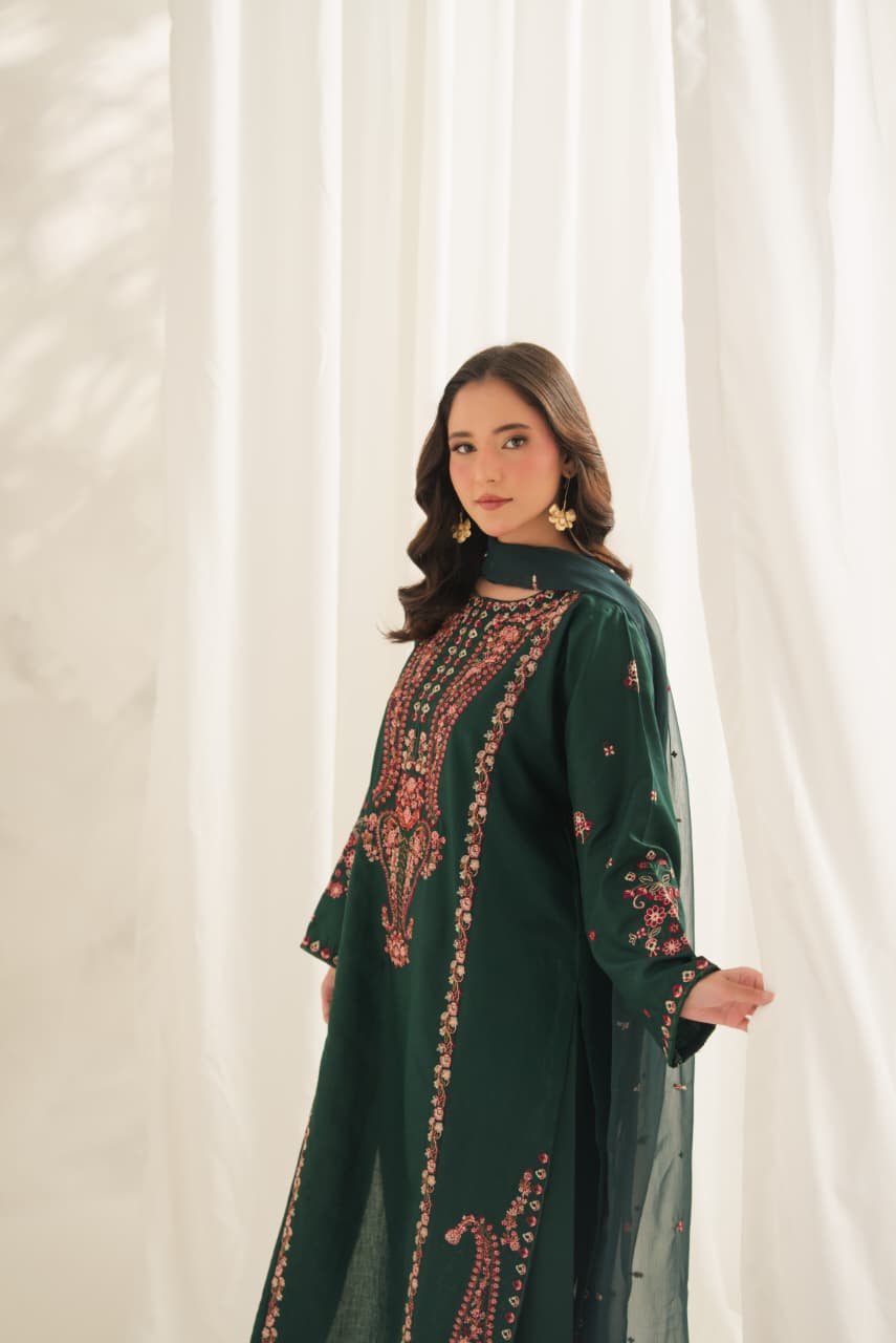 Soha Embroidered 3PC Lawn Suit with Plazo | Stitched Collection 12 Soha Embroidered 3PC Lawn Suit with Plazo | Stitched Collection - Image 12