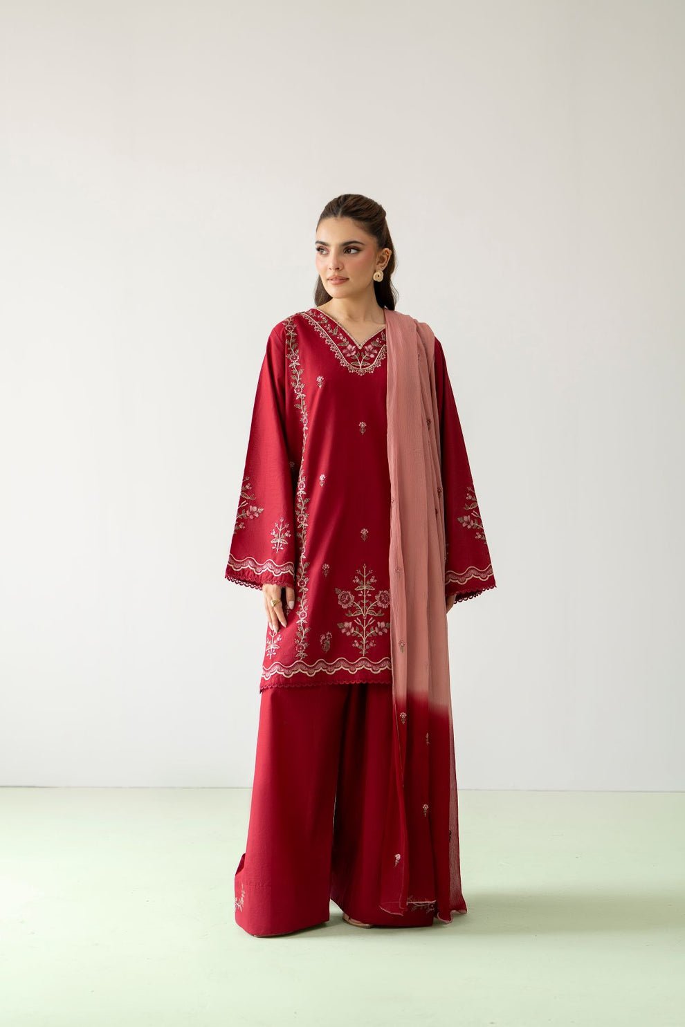 Julii Embroidery 3PC Premium Lawn Cotton Suit | Stitched Collection 1 Julii Embroidery 3PC Suit premium lawn cotton