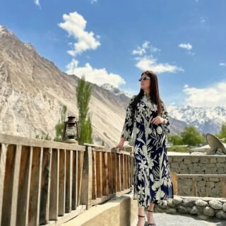 Blue Blossom 2PC Suit Printed Grip Silk