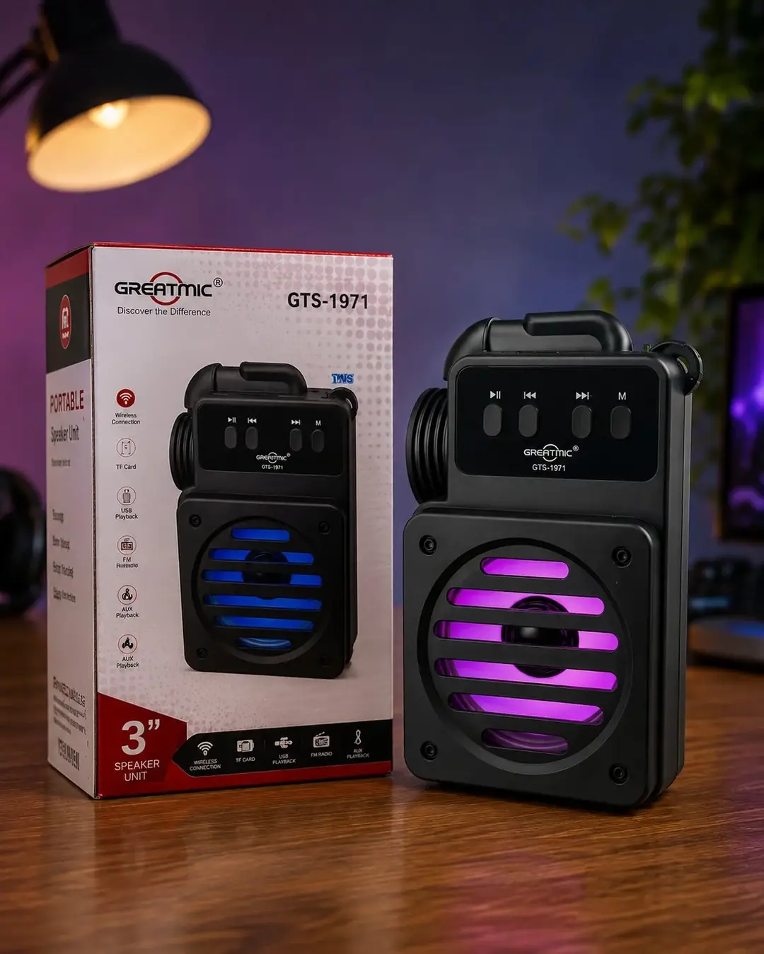 Greatmic GTS 1971 Portable Wireless Bluetooth Speaker 3 Greatmic GTS 1971 Portable Bluetooth Speaker black